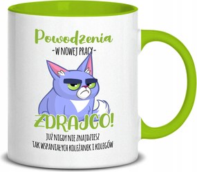 Fehér Bögre 330ml Zöld Sok Szerencsét Ajándék Áruló MIX Minták