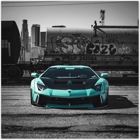 Poszterek 100x100 Türkiz Lamborghini
