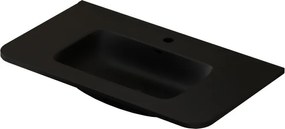 AREZZO design SIERRA 80 cm-es beépíthető solid surface mosdó, fekete