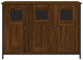 barna tölgy színű szerelt fa tálalószekrény 100 x 35 x 70 cm