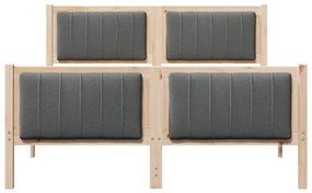 Ágykeret barna és sötétszürke 140 x 200 cm Tömör fenyőfa