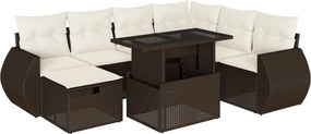 vidaXL 8 részes barna polyrattan kerti ülőgarnitúra párnákkal