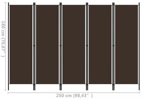barna 5 paneles paraván 250 x 180 cm