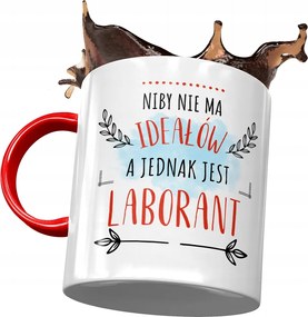 Piros Bögre Laboránsoknak Ideális Laboráns Nyomtatott Fotóval