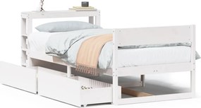 vidaXL fehér tömör fenyőfa ágy matrac nélkül 90 x 200 cm