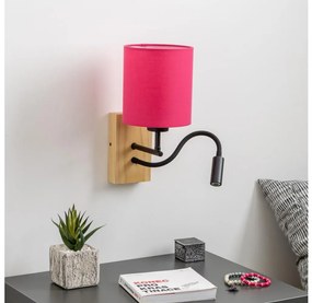 Brilagi - LED Fali lámpa NUBILA WOOD 1xE27/25W/230V + LED/3W tölgy/rózsaszín