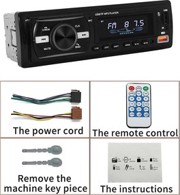 XY009 Minőségi Autórádió Fejegység MP3 USB Bluetooth funkcióval Távirányítóval