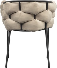 Étkezőszék, szürkésbarna Taupe Velvet szövet/fekete, DOROTA