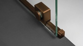 Prizma csúsztatható walk-in zuhanyfal_80x195, szálcsiszolt bronz