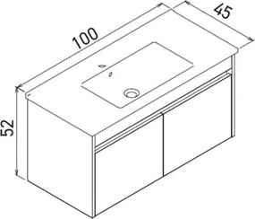 Side mosdószekrény, 100 cm – TR785PNC1214