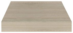 4 db tölgyszínű MDF lebegő fali polc 23 x 23,5 x 3,8 cm