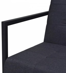2 személyes sötétszürke acél/szövet karfás kanapé