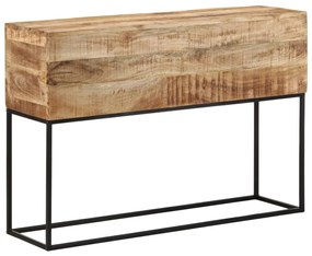 tömör nyers mangófa és vas tálalóasztal 110 x 30 x 75 cm
