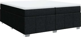 vidaXL fekete szövet rugós ágy matraccal 200 x 200 cm