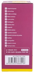 Aigostar - LED kültéri karácsonyi fényfüzér 120xLED/6W/230V/8 üzemmód 3x0,6m IP44 meleg fehérDO