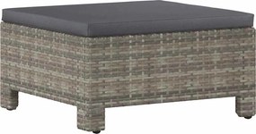 vidaXL szürke polyrattan kerti lábtartó párnával