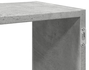 betonszürke szerelt fa fali polc 100 x 25 x 50 cm