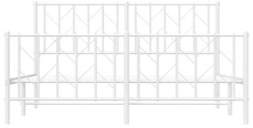 fehér fém ágykeret fej- és lábtámlával 150 x 200 cm