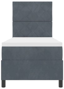 Boxspring Ágy Kárpittal és LED Világítással Sötétszürke 80x200 cm
