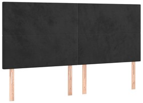 fekete bársony LED-es fejtámla 200x5x118/128 cm