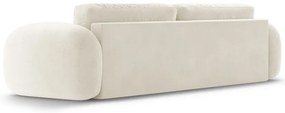 Krémszínű bársony kinyitható-tárolóhelyes kanapé 262 cm Tonale – Cosmopolitan Design