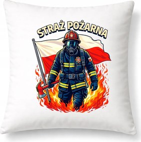 Tűzoltó párna Hős Tűzoltónak Fehér