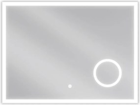 Mexen Kala megvilágított fürdőszobai tükör kozmetikai tükörrel 80 x 60 cm, LED 6000K, páramentesítő - 9820-080-060-611-00