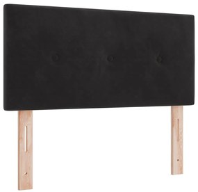 vidaXL Boxspring Ágy Matraccal Fekete 90x200 cm Bársony