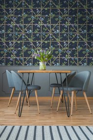 Holden Decor Imaginarium 3 Trailing Floral Trellis sötétkék rácsos papír tapéta – 14202
