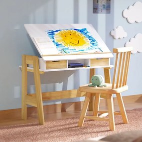 Modern fehér gyerekasztal állítható magassággal és fiókokkal