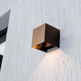 LED Napelemes érzékelős fali lámpa LED/9W/3,7V IP65 4000K barna