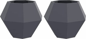 vidaXL Növénytartó 2 pcs Antracit 75 x 75 x 60 cm Acél