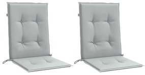 2db melange világosszürke szövet háttámlás székpárna 100x50x4cm