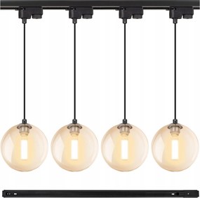 4x FĂŒggĆlĂĄmpa Gömb sĂn 1m lĂ©c lĂĄmpatest G9 borostyĂĄn Szett