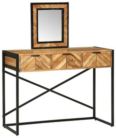 öltözködő asztal tükörrel 100x40x120 cm Tömörfa akácból