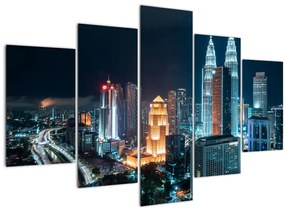 Kép - Éjszaka Kuala Lumpurban (150x105 cm)