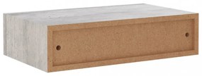 2 db betonszürke MDF falra szerelhető fiókos polc 40x23,5x10 cm