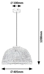 Rabalux 72025 - Csillár zsinóron RATTAN 1xE27/25W/230V rattan