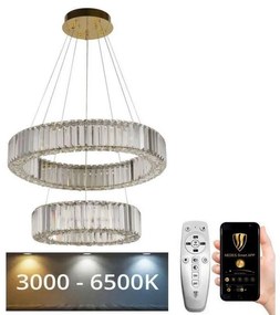 NEDES LED Dimmelhető csillár zsinóron LED/65W/230V 3000-6500K króm/arany + távirányító ND3533