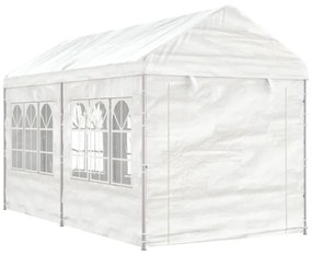 fehér polietilén pavilon tetővel 4,46 x 2,28 x 2,69 m