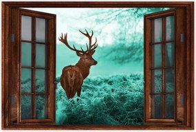 Poszterek 120x80 Szarvas a türkiz erdőben