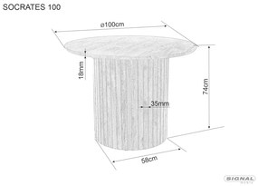 Socrates étkezőasztal kerek tölgy 100cm