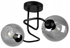 Glimex Orb üvegbúrás mennyezeti lámpa füstüveg / grafit 2xE27