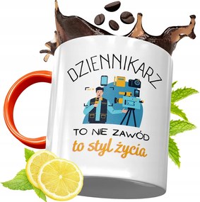 Narancssárga Bögre Újságírónak Ajándék fényképes nyomtatással