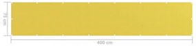 sárga HDPE erkélytakaró 75 x 400 cm