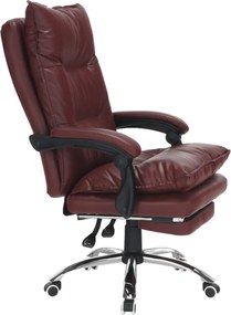 Irodai szék lábtartóval, textilbőr bordó, DRAKE