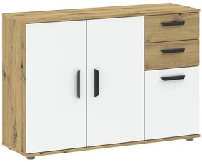 Komód Tölgy/Fehér Színben