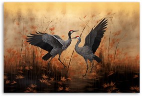 Gario Vászonkép Daruk a nádasban Méret: 100 x 70 cm