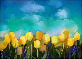 Sárga tulipán képe (üvegen) (70x50 cm)