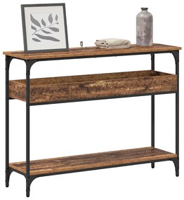 Konzolasztal polcokkal Régi fa 100 x 29 x 75 cm Faanyag
